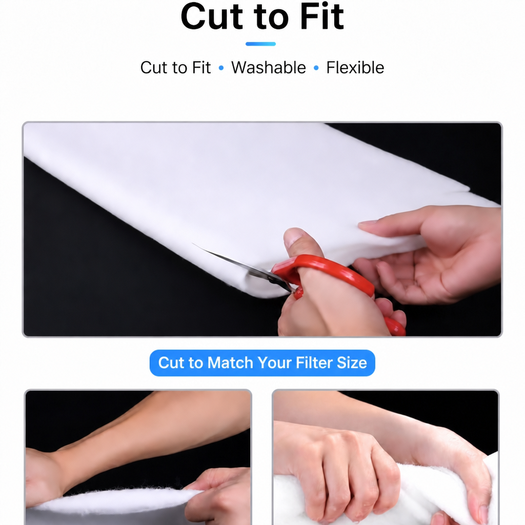 Aquiora filter floss cut-to-fit and washable use guide